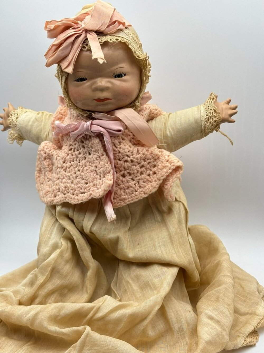 1920s Baby Doll Composition Grace Story Putnam Neck Stamp